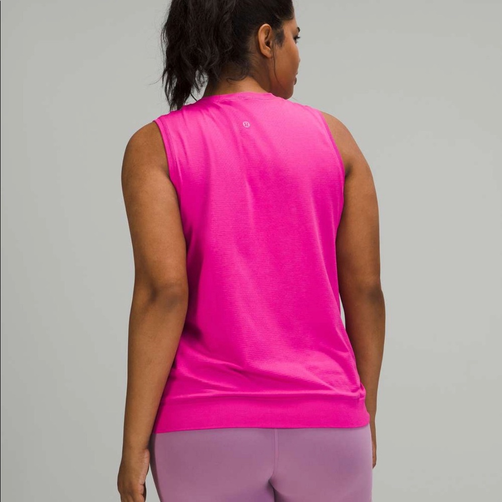 Lululemon Swiftly Breathe Muscle Tank Top bright pink size 2
